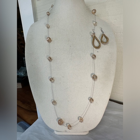 Infinity style necklace and earrings set with extra - Picture 5 of 9